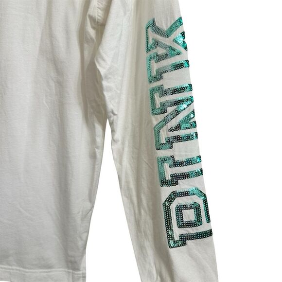 VICTORIA'S SECRET PINK "IRISH IT WAS HAPPY HOUR" SEQUIN LONG SLEEVE‎ TEE SMALL - Picture 3 of 8